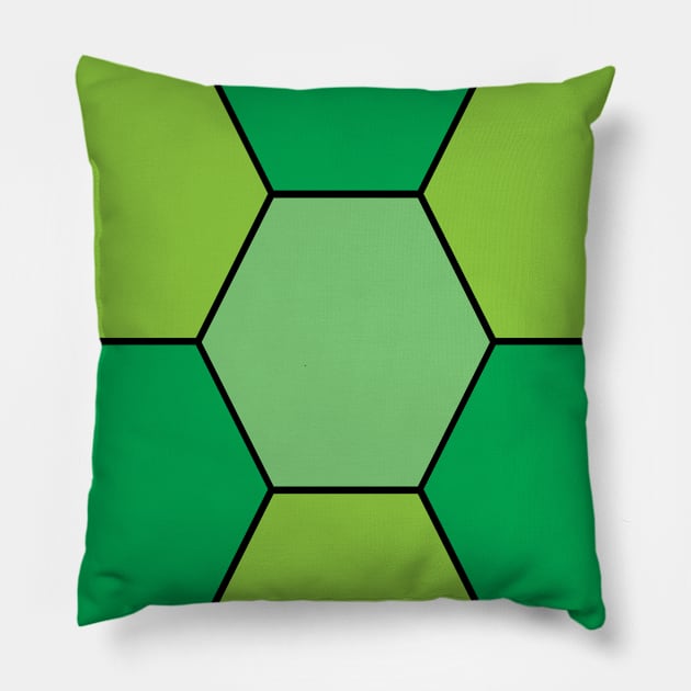 Green Hexagon Pillow by GerrardShuttleworthArt