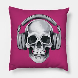 Human skull dj music Pillow