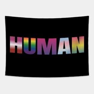 HUMAN Rainbow Flag Tapestry