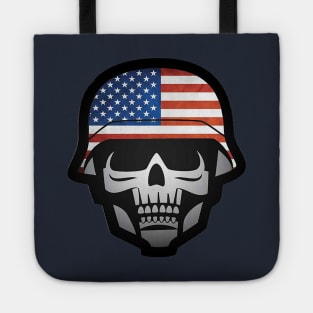 Military American Skull Tote