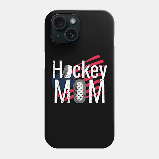 Patriotic Hockey Mom with American Flag Phone Case by M Dee Signs