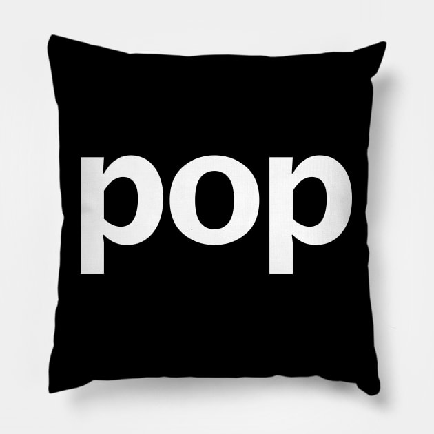 Pop Minimal Typography White Text Pillow by ellenhenryart