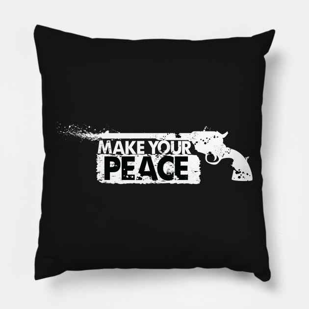 Make-Your-Peace-GhostVersion Pillow by Alicorns_and_Devilhorns