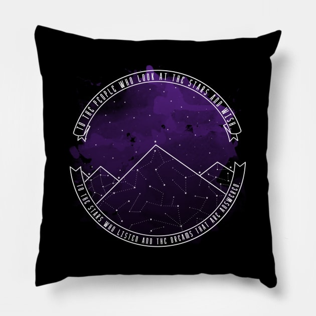 "To the people who look at the stars and wish..." Pillow by lovelyowlsbooks