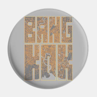 Bangkok, Thailand City Map Typography - Bauhaus Pin