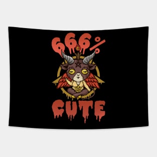 666% Cute - Satanic Chibi Anime Goat Head Baphomet Tapestry