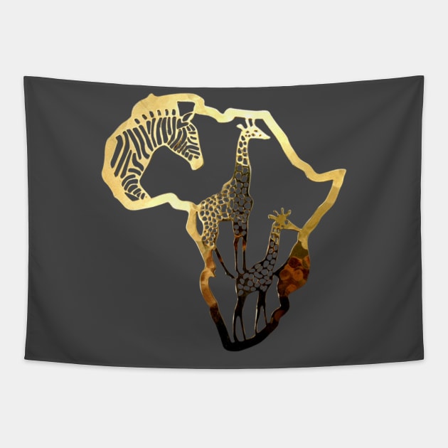 Africa gold Tapestry by NerdsbyLeo