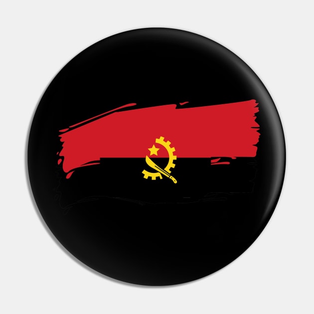 Angola painted flag Pin by Luso Store