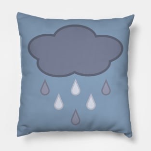 Stormy Day Rain Cloud in Blue Pillow