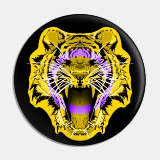 illustrated TIGER PRIDE series - (intersex flag pride) Pin