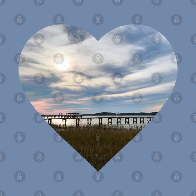 Blue Sunset Heart by Suncatcher Photos - Apparel - Home Decor