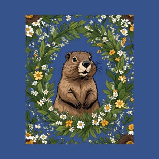 Massachusetts Mayflowers and Groundhog Woodchuck 3 T-Shirt