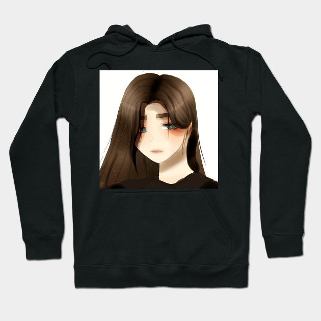 anime girl face hoodie