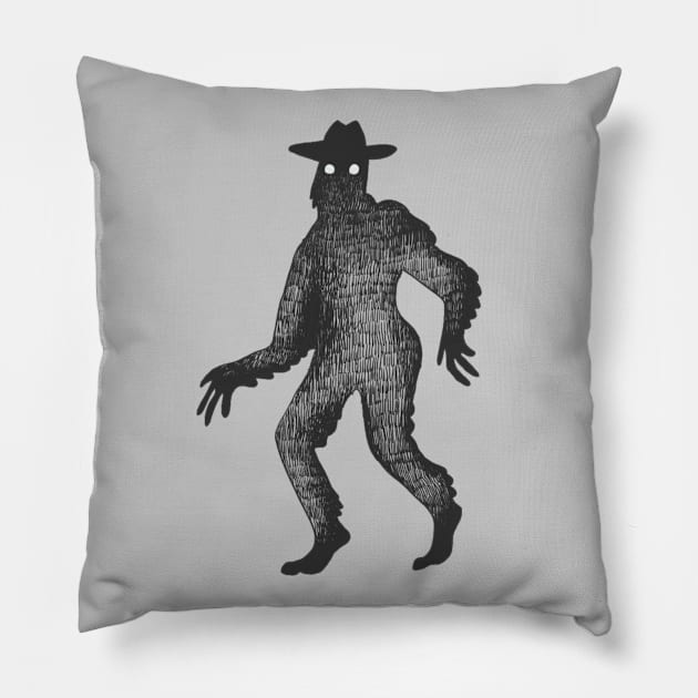 Mysterious Bigfoot Pillow by conflictedlizard