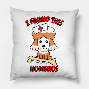 Funny poodle tells a lame joke Pillow