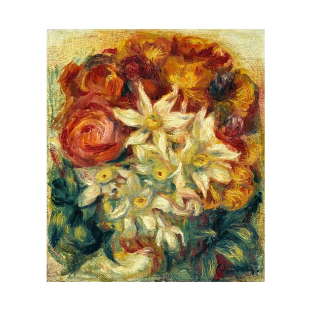 Bouquet of Daffodils and Roses by Auguste Renoir by Classic Art Stall