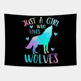 Just a girl who loves wolves Tapestry