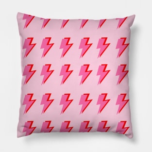 Pink and Red Shadow Lightning Pattern Pillow