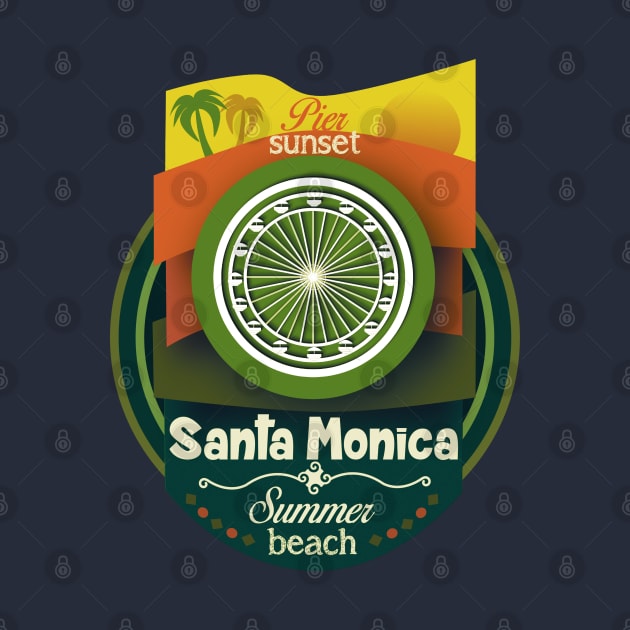 Sunset Pier - Santa Monica Pacific Wheel (green color) by ArteriaMix