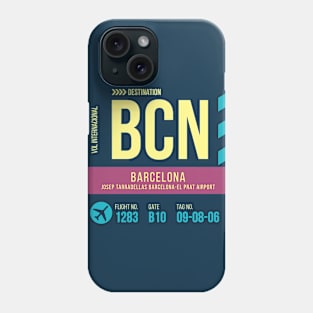 Barcelona Airport Stylish Luggage Tag (BCN) Phone Case