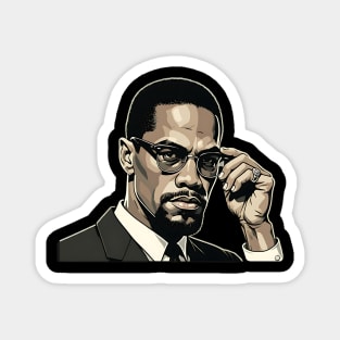Malcolm X Portrait Magnet