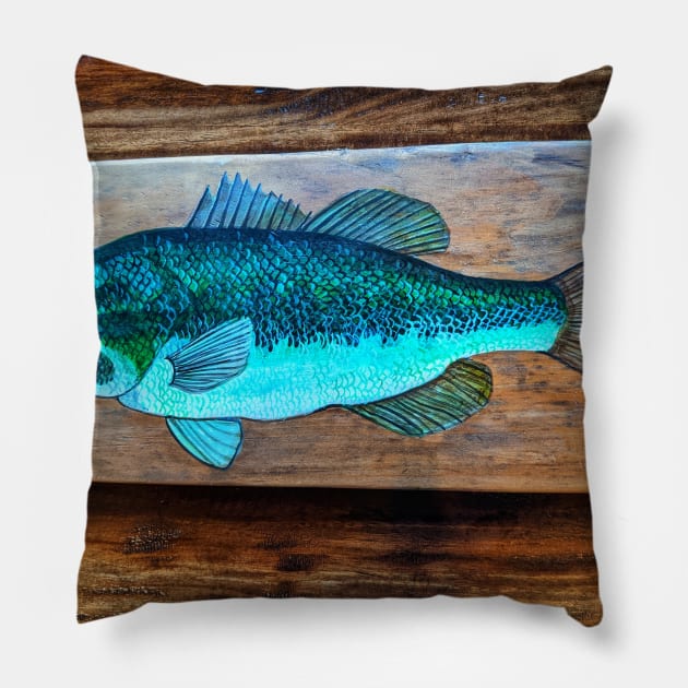 Largemouth Bass Pillow by Matt Starr Fine Art