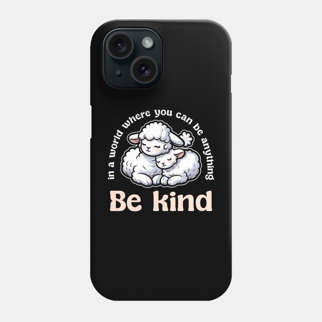 In World Where You Can Be Anything Be Kind Phone Case by DetourShirts