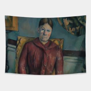 Madame Cezanne in a Red Dress by Paul Cezanne Tapestry