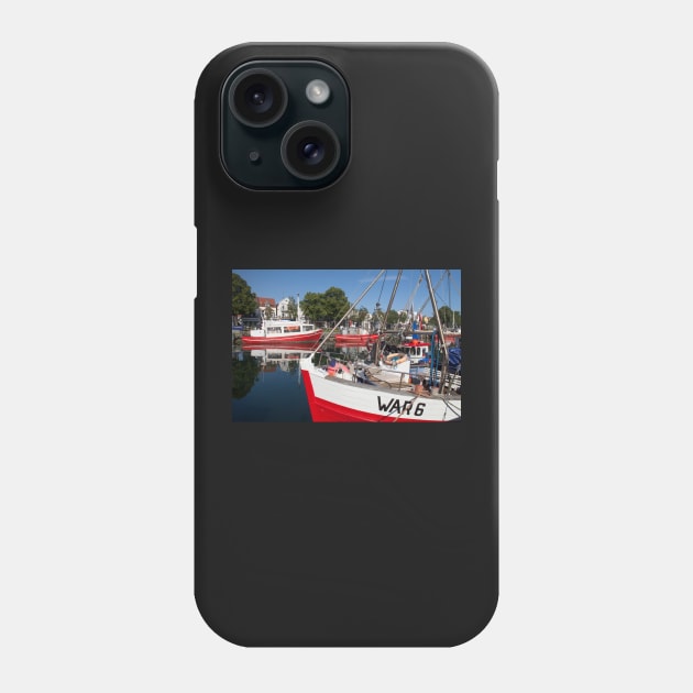 Fishing boats, Alter Strom, Warnemünde, Rostock, Mecklenburg-Western Pomerania Boats, Alter Strom, Warnemünde, Rostock, Mecklenburg-Western Pomerania Phone Case by Kruegerfoto