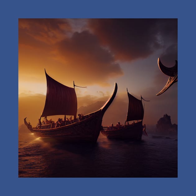 Viking Raiders on Longships by Grassroots Green