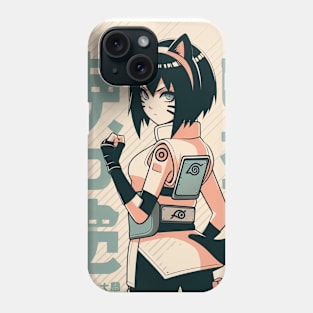 Retro Pop Nekomimi Girl - Vintage Anime T-Shirt Design Phone Case