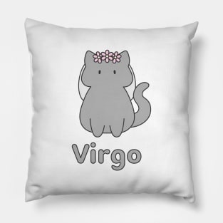 Virgo Cat Zodiac Sign with Text Pillow