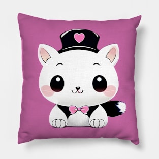 Snowflake Serenade: A Sweetheart Kitty with Love's Embrace Pillow