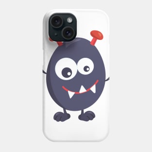 Cute Monster, Funny Monster, Blue Monster, Horns Phone Case