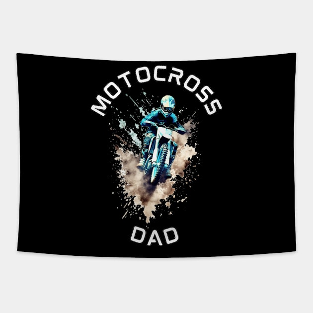 Motocross Dad Dirt Bikes Racer Tapestry by stickercuffs