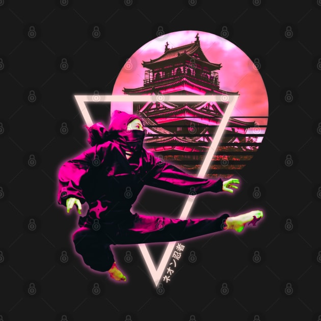 Neon Ninja Vaporwave aesthetic Japan by Shirt Vibin