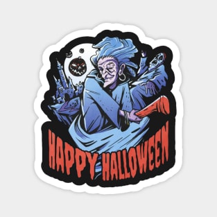 Scary Halloween Witch Magnet