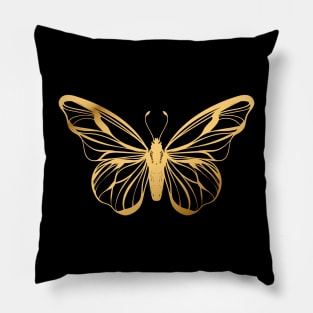 Gold Butterfly Pillow