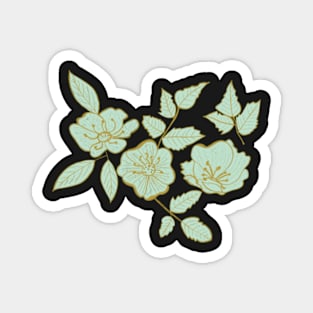 California Wild Rose Mustard and Mint Design Magnet