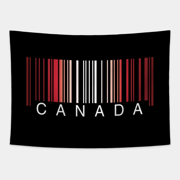 Canada flag colors barcode Tapestry by Finji