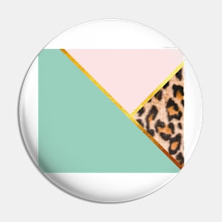 Abstract leopard print, color blocking green Pin