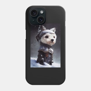 Adorable dog in the snow Phone Case