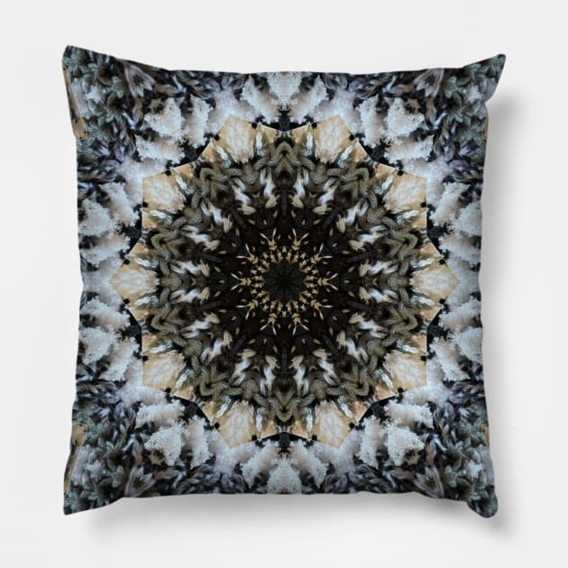 Textured Mandala Kaleidoscope in Multi-Color Pillow by Crystal Butterfly Creations