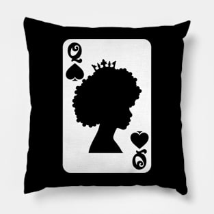 Black queen card Pillow