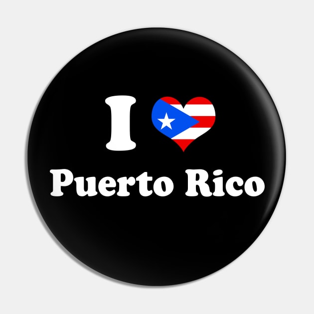 I Love Puerto Rico Puerto Rican Pride Boricua Pin by PuertoRicoShirts