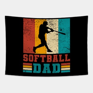 Vintage Softball Dad Fathers day baseball Men Tapestry