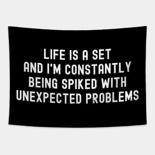 Life is a set, and I'm constantly being spiked with unexpected problems Tapestry