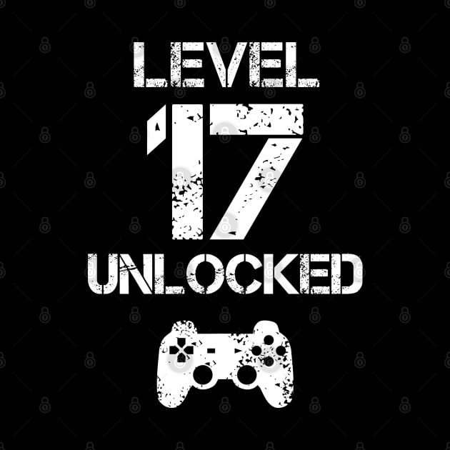 Level 17 Unlocked T-Shirt - 17th Birthday Gift by Ilyashop