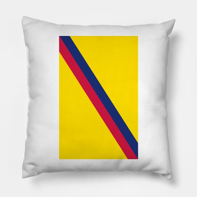 Barcelona Yellow Blue Red Sash Pillow by Culture-Factory