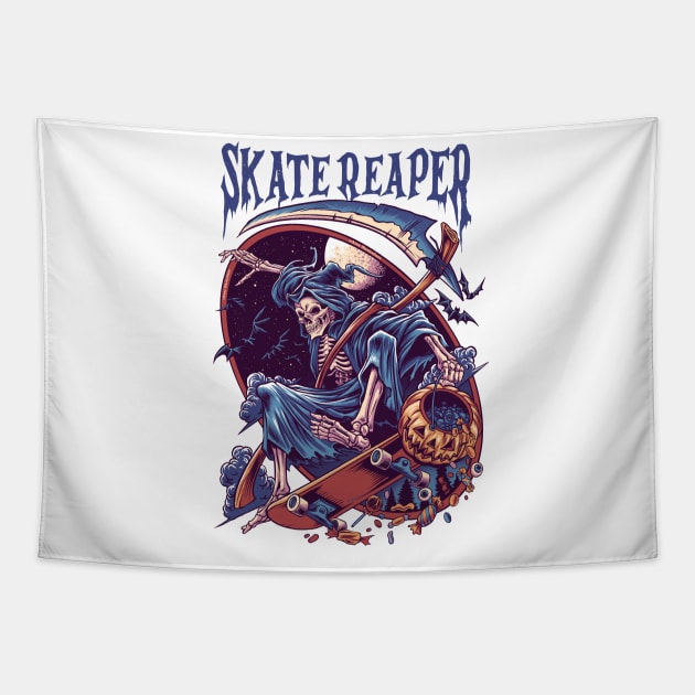 Skate Reaper Tapestry by Arkana Studio